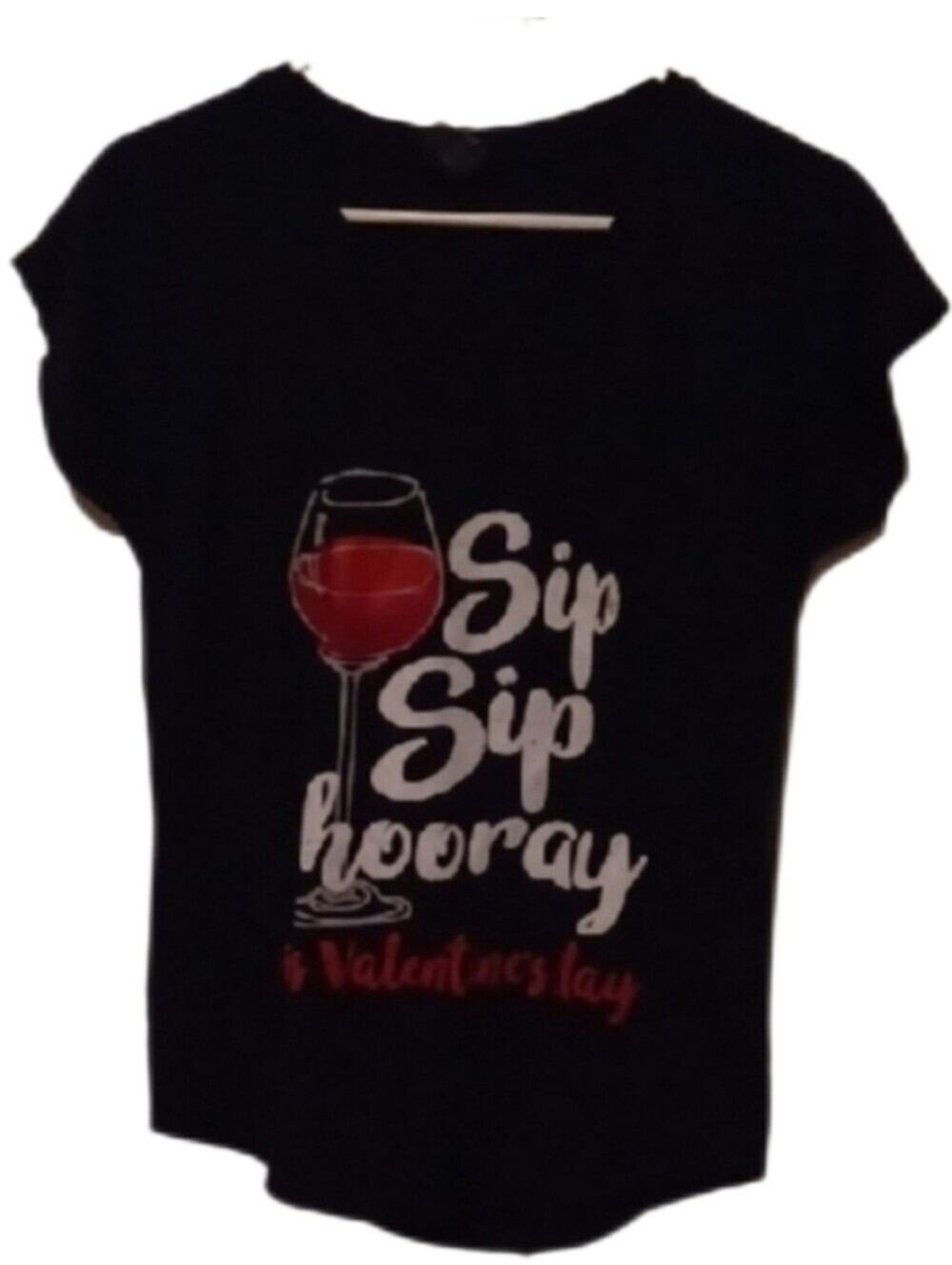 -- Anvil Women's Black Vneck Graphic Tee Size Medium